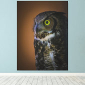 フクロウ キャンバスプリント (インサイチュ (ウッドフロア))