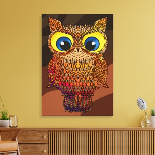 フクロウ キャンバスプリント (インサイチュ (リビング))