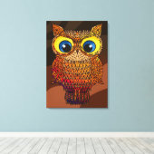 フクロウ キャンバスプリント (インサイチュ (ウッドフロア))