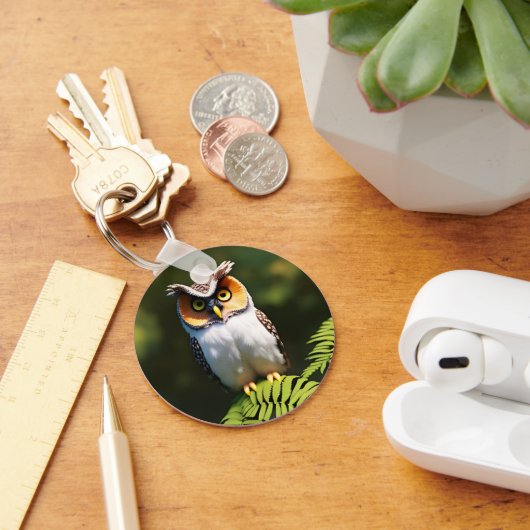 フクロウ，キーリング キーホルダー (デスク)