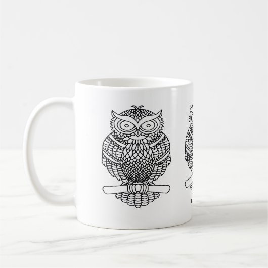 フクロウ - クラシック マグカップ (11oz) (左)