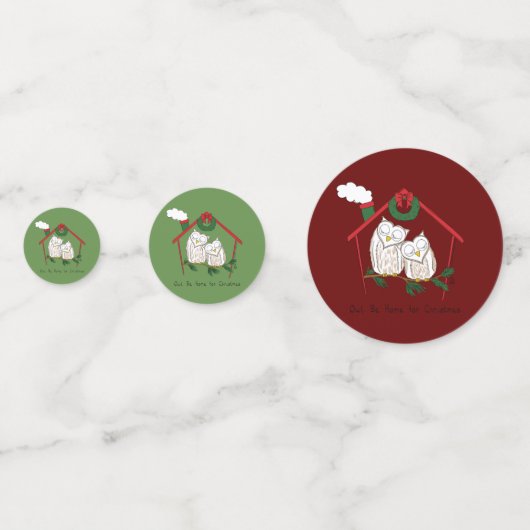 フクロウ・クリスマスかわいい子たち コンフェッティ (裏面)