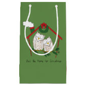 フクロウ・クリスマスかわいい子たち スモールペーパーバッグ (正面)