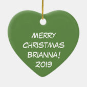 フクロウ・クリスマスかわいい子たち セラミックオーナメント (裏面)