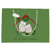 フクロウ・クリスマスかわいい子たち ラージペーパーバッグ (裏面)