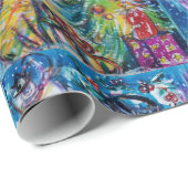 フクロウ、クリスマスツリー、玩具付き冬雪だるま ラッピングペーパー (ロールコーナー)