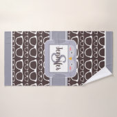 フクロウ&グラスカスタムキッズバスタオル バスタオル (バスタオル)