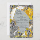 フクロウ – グレー葉/黄色2021色の植物の 招待状 (正面)