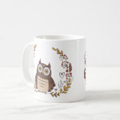 フクロウ コーヒーマグカップ (正面左)