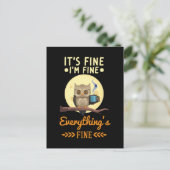 フクロウ・コーヒー・モーニング・バ熱狂するード ポストカード (スタンド正面)