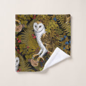 フクロウ、シダ、オーク、ベリー2 バスタオルセット (ウォッシュタオル)