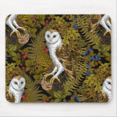 フクロウ、シダ、オーク、ベリー2 マウスパッド (正面)