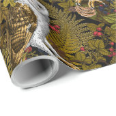 フクロウ、シダ、オーク、ベリー2 ラッピングペーパー (ロールコーナー)