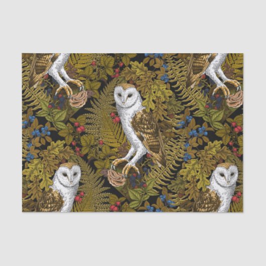 フクロウ、シダ、オーク、ベリー2 薄葉紙 (正面)