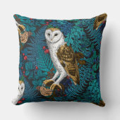 フクロウ、シダ、オーク、ベリー3 クッション (正面)