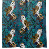 フクロウ、シダ、オーク、ベリー3 シャワーカーテン (正面)