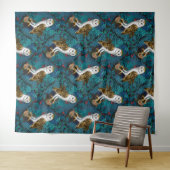 フクロウ、シダ、オーク、ベリー3 タペストリー (インサイチュ(横))