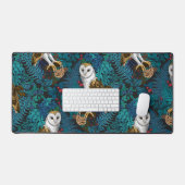 フクロウ、シダ、オーク、ベリー3 デスクマット (キーボード&マウス)