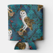 フクロウ、シダ、オーク、ベリー3 缶クーラー (裏面)