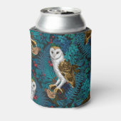 フクロウ、シダ、オーク、ベリー3 缶クーラー (缶裏面)