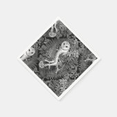 フクロウ、シダ、オーク、ベリー4 スタンダードカクテルナプキン (角)