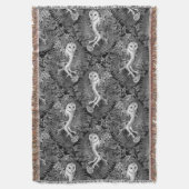 フクロウ、シダ、オーク、ベリー4 スローブランケット (正面縦)