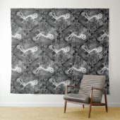 フクロウ、シダ、オーク、ベリー4 タペストリー (インサイチュ(横))