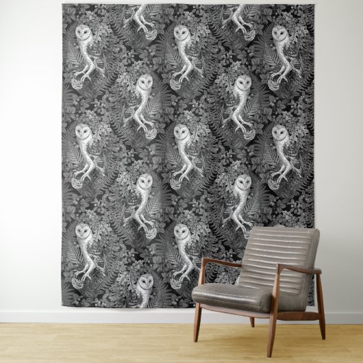 フクロウ、シダ、オーク、ベリー4 タペストリー (インサイチュ)