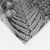 フクロウ、シダ、オーク、ベリー4 フリースブランケット (角)