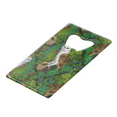 フクロウ、シダ、オーク、ベリー クレジットカード栓抜き (裏面アングル)