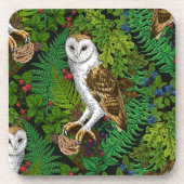フクロウ、シダ、オーク、ベリー コースター (正面)