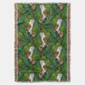 フクロウ、シダ、オーク、ベリー スローブランケット (正面縦)