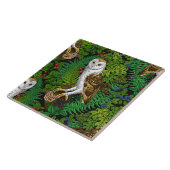 フクロウ、シダ、オーク、ベリー タイル (側面)