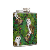 フクロウ、シダ、オーク、ベリー フラスク (右)