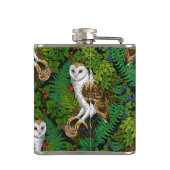 フクロウ、シダ、オーク、ベリー フラスク (裏面)