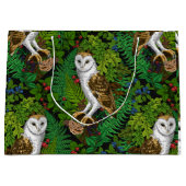 フクロウ、シダ、オーク、ベリー ラージペーパーバッグ (正面)