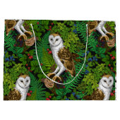 フクロウ、シダ、オーク、ベリー ラージペーパーバッグ (裏面)