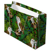 フクロウ、シダ、オーク、ベリー ラージペーパーバッグ (正面アングル)