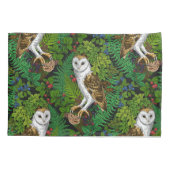 フクロウ、シダ、オーク、ベリー 枕カバー (裏面-左)