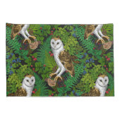 フクロウ、シダ、オーク、ベリー 枕カバー (裏面-右)