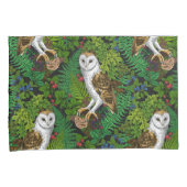 フクロウ、シダ、オーク、ベリー 枕カバー (正面右)