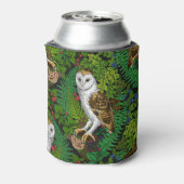 フクロウ、シダ、オーク、ベリー 缶クーラー (缶裏面)