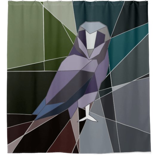 フクロウ シャワーカーテン (正面)