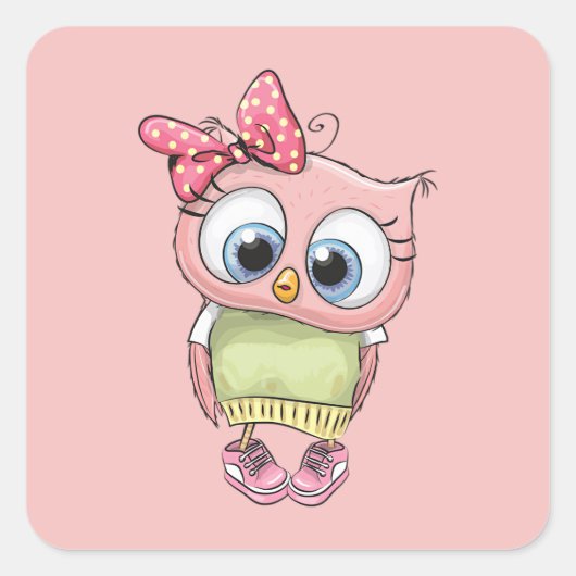 フクロウ スクエアシール (正面)