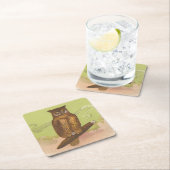 フクロウ スクエアペーパーコースター (インサイチュ)