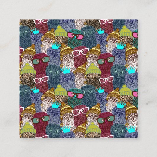 フクロウ スクエア名刺 (正面)