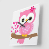 フクロウ スクエア壁時計 (傾斜)