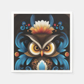 フクロウ スタンダードカクテルナプキン (正面)