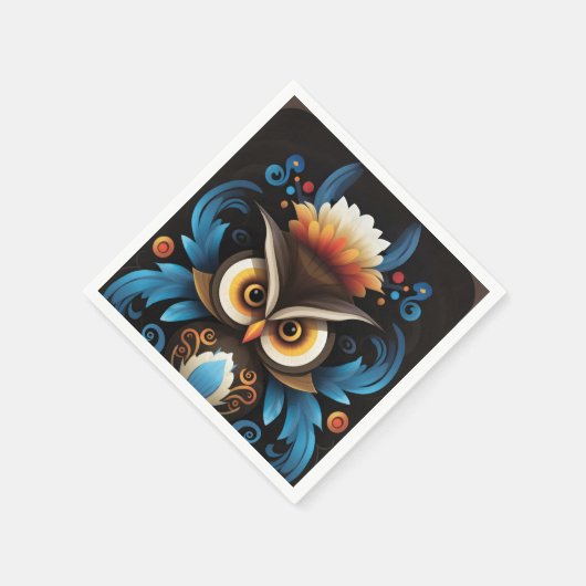 フクロウ スタンダードカクテルナプキン (角)