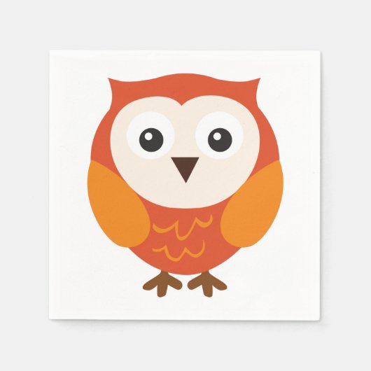 フクロウ スタンダードカクテルナプキン (正面)